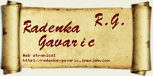 Radenka Gavarić vizit kartica
